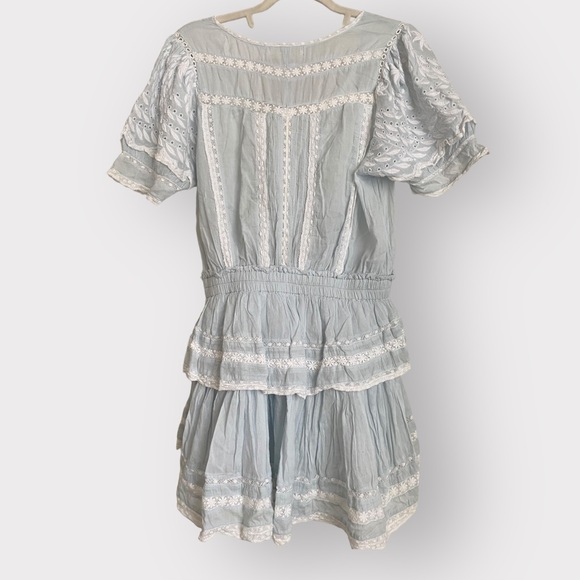 Loveshackfancy Light blue Mini Ruffled Dress | M - Picture 2 of 9